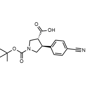 (3R,4S)-1-(叔丁氧基羰基)-4-(4-氰基苯基)吡咯烷-3-羧酸